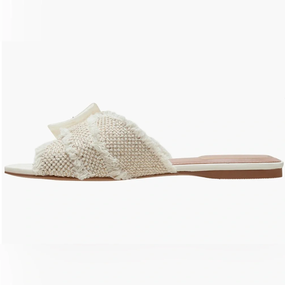 Linea Paolo Lottie Slide Sandal Natural/Gold - Picture 7 of 8